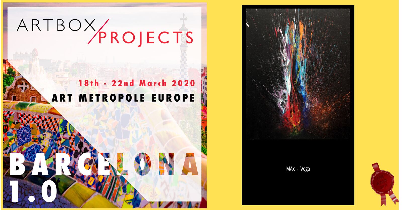Affiche de l’exposition Artbox Projects à Barcelone